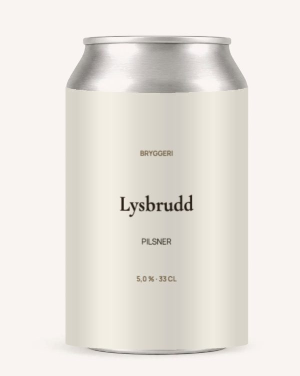 Etikett med malen Øl · Lys