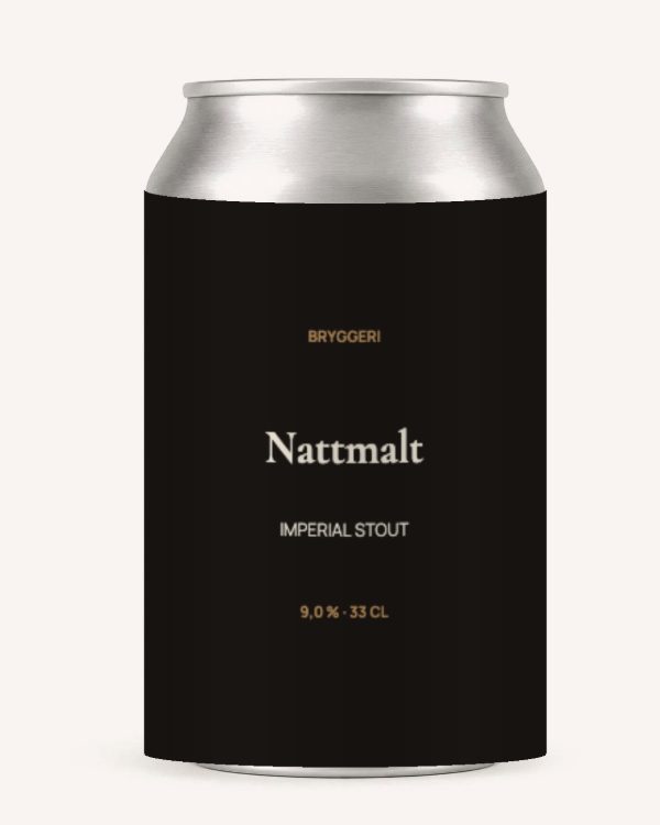 Etikett med malen Øl · Stout