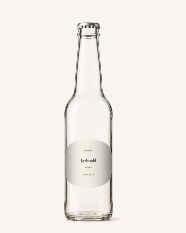 Etikett med malen Øl · Lys