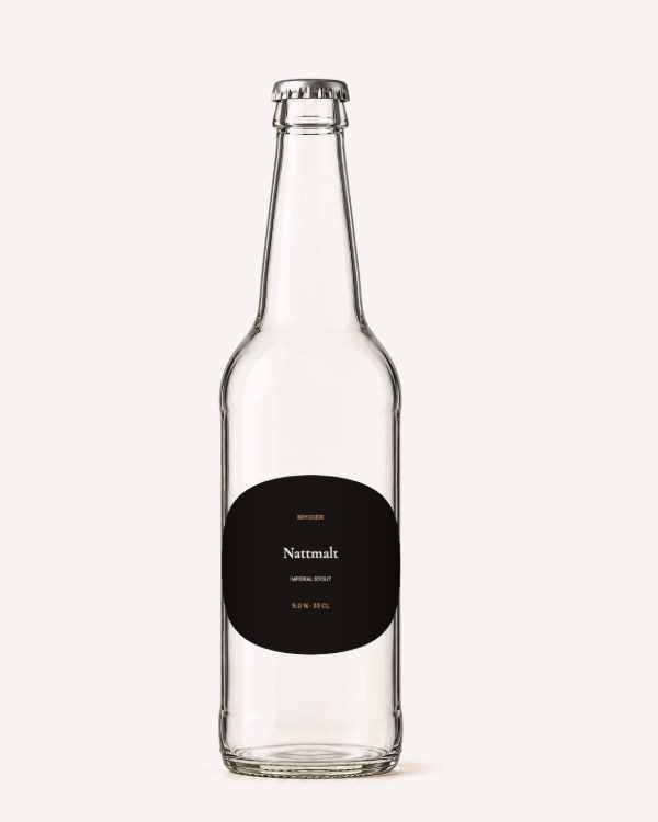 Etikett med malen Øl · Stout