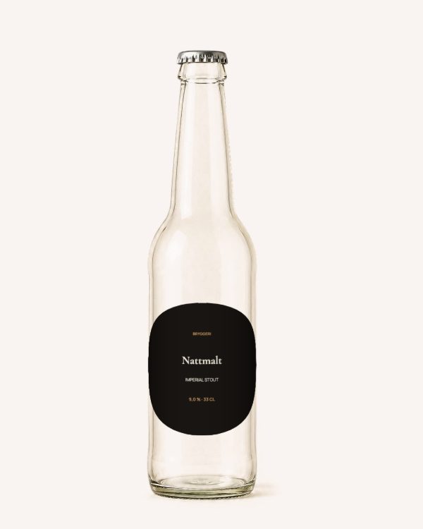 Etikett med malen Øl · Stout