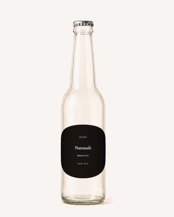 Etikett med malen Øl · Stout