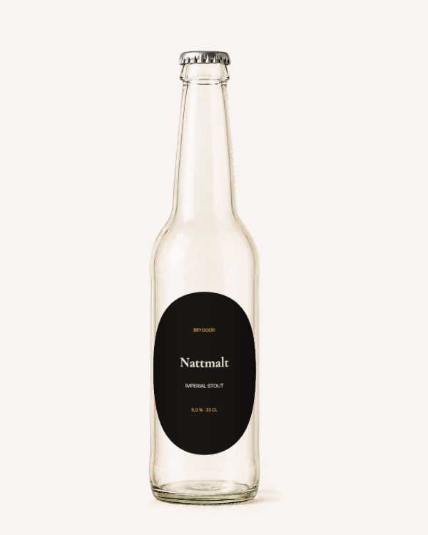 Etikett med malen Øl · Stout
