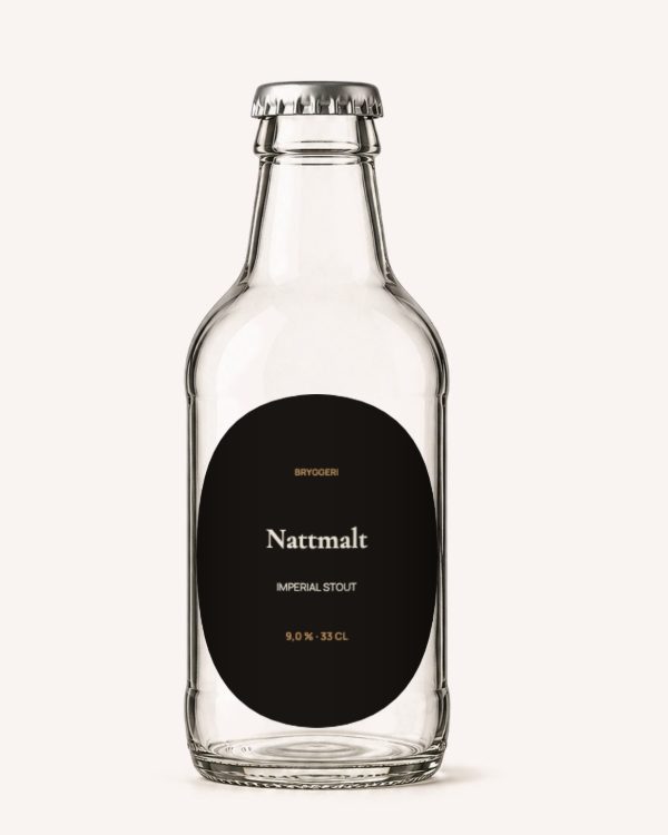Etikett med malen Øl · Stout